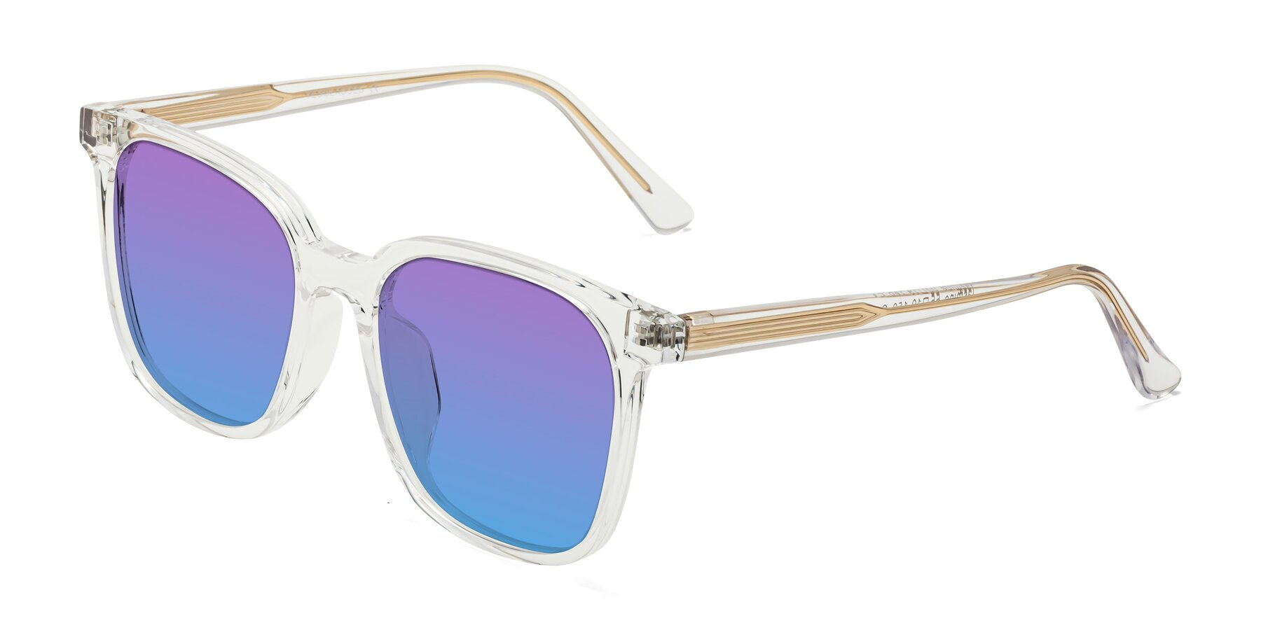 Angle of Jasmine in Clear with Purple / Blue Gradient Lenses