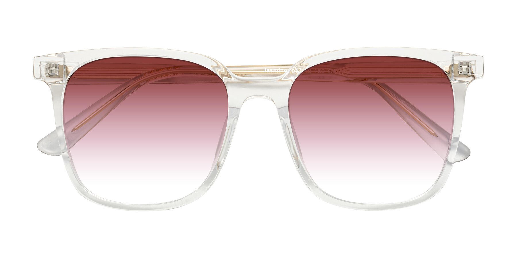 Folded Front of Jasmine in Clear with Garnet Gradient Lenses