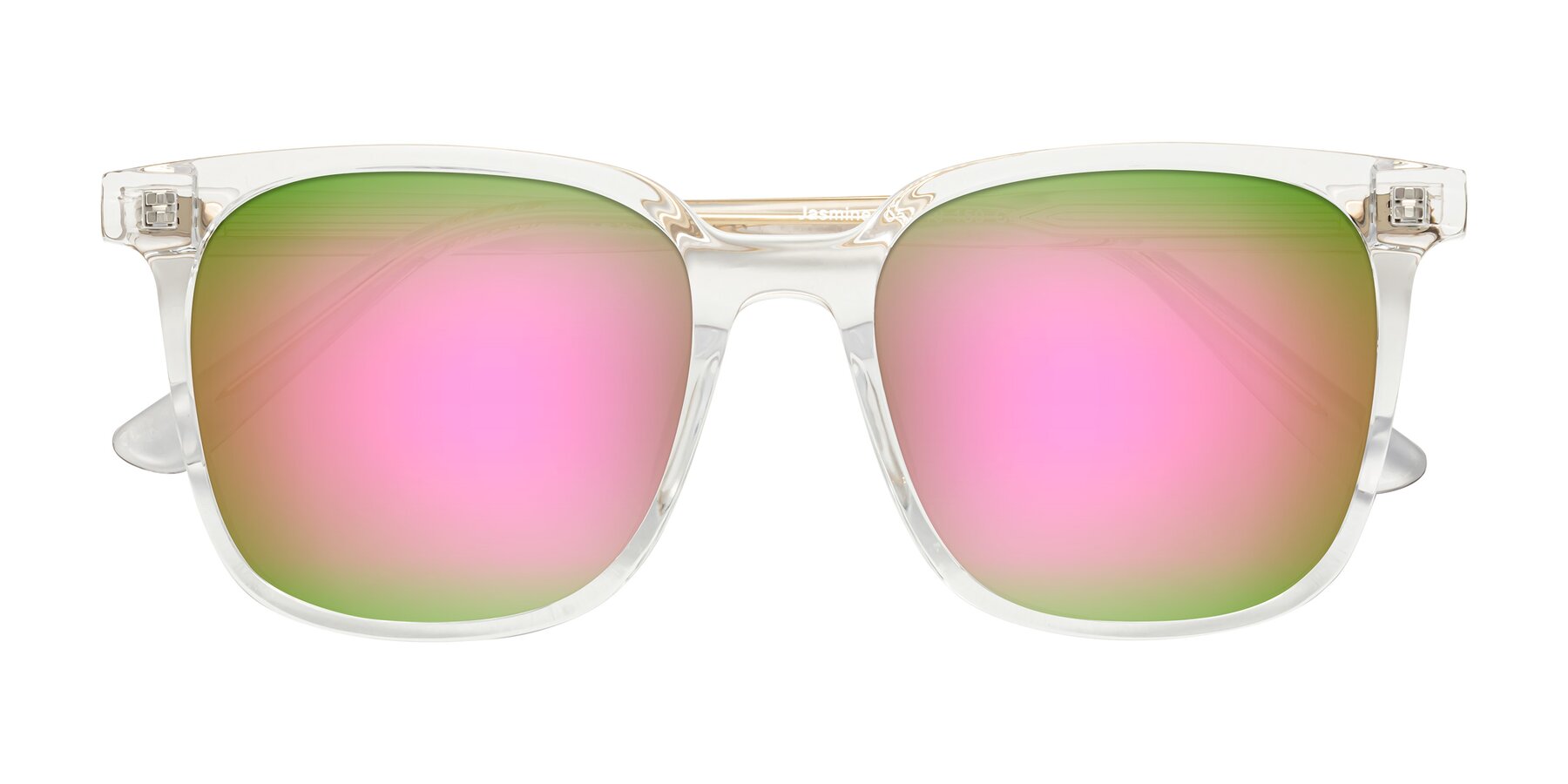 Folded Front of Jasmine in Clear with Pink Mirrored Lenses