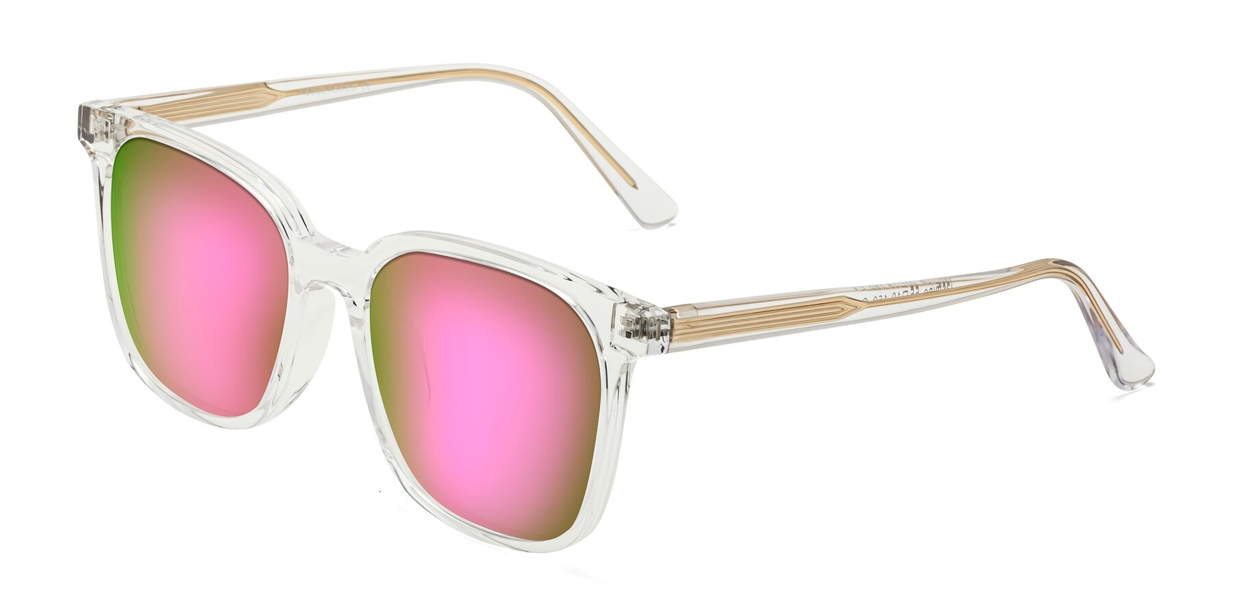 Angle of Jasmine in Clear with Pink Mirrored Lenses