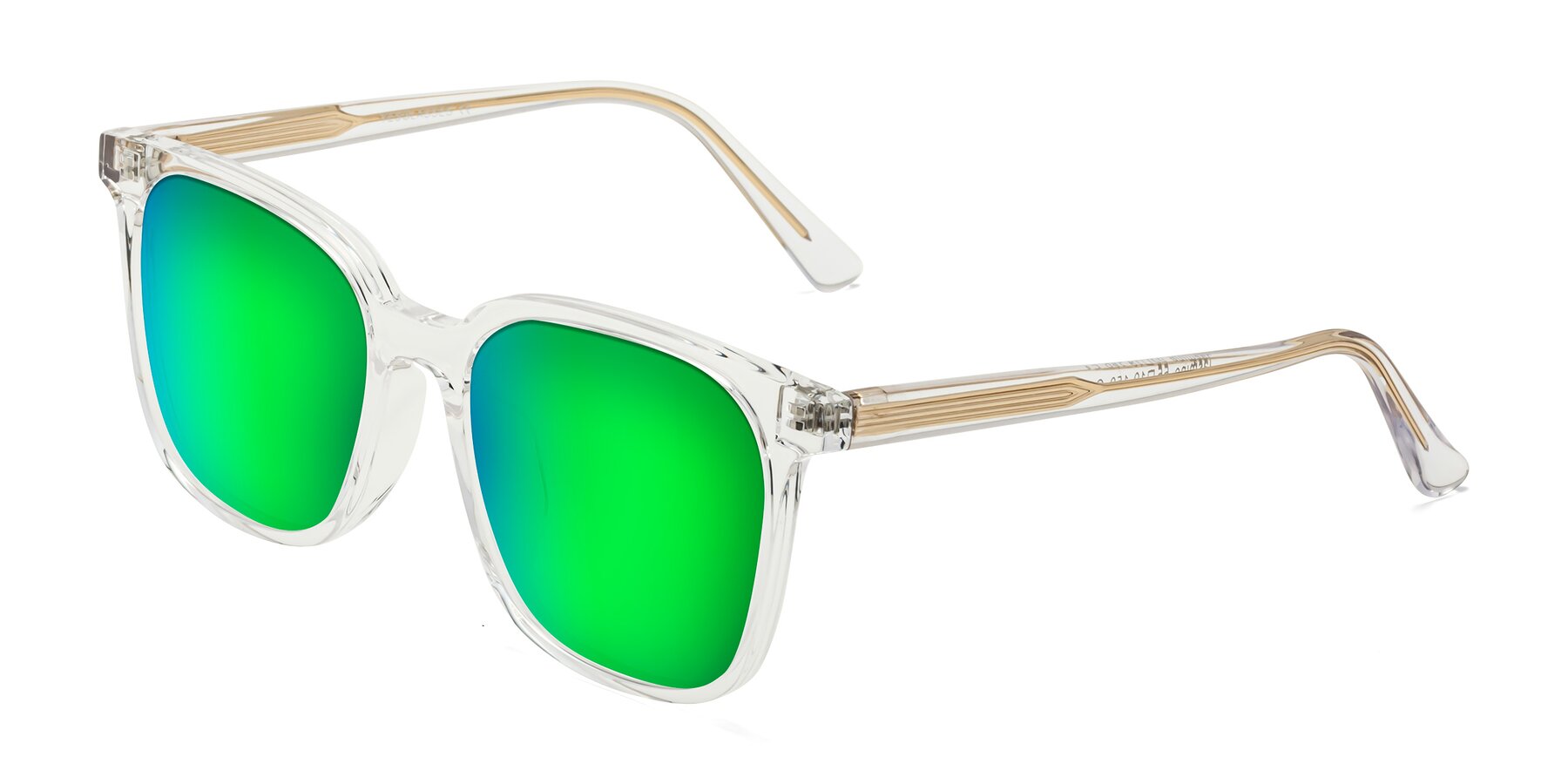Angle of Jasmine in Clear with Green Mirrored Lenses