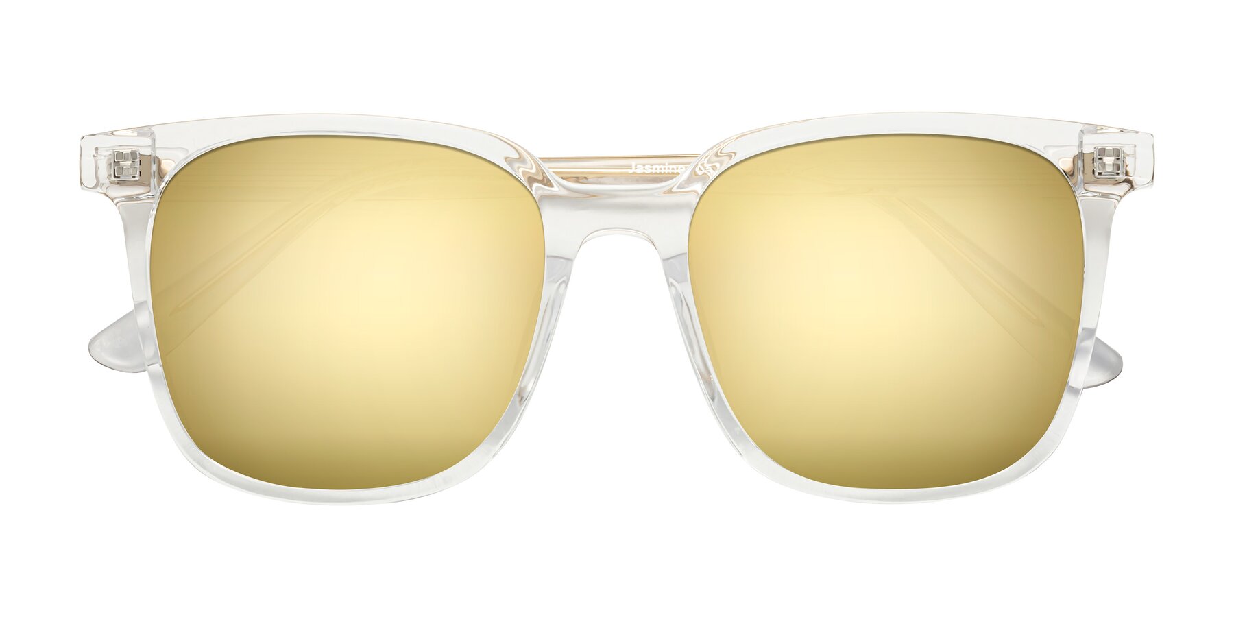 Folded Front of Jasmine in Clear with Gold Mirrored Lenses