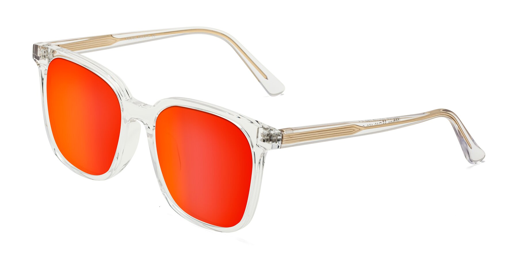 Angle of Jasmine in Clear with Red Gold Mirrored Lenses