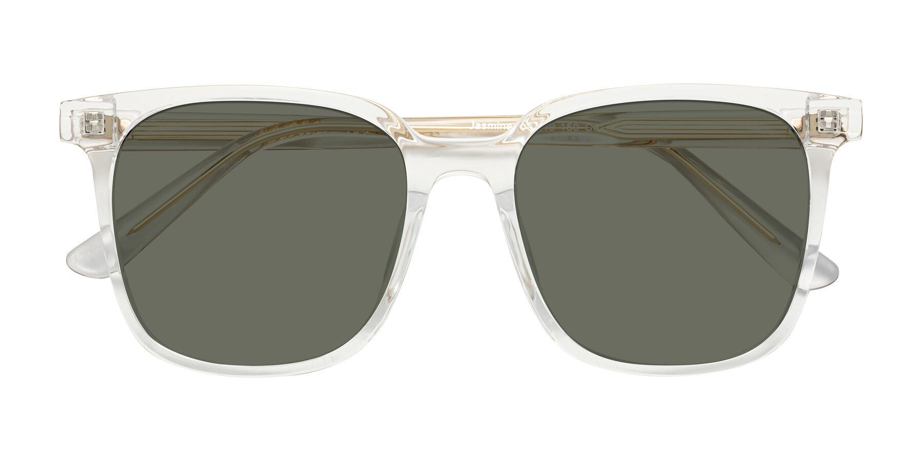 Folded Front of Jasmine in Clear with Gray Polarized Lenses