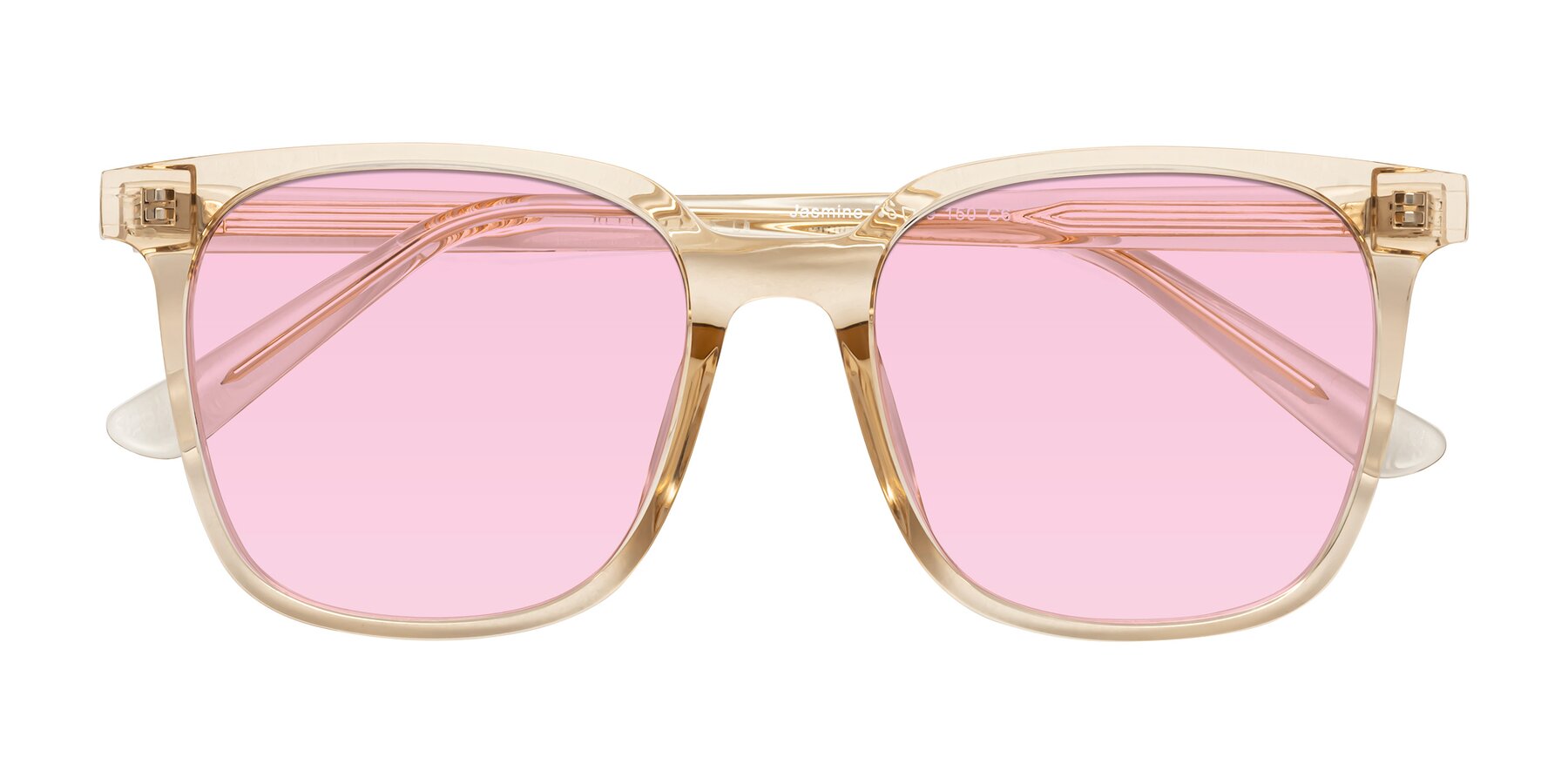 Folded Front of Jasmine in Champagne with Light Pink Tinted Lenses