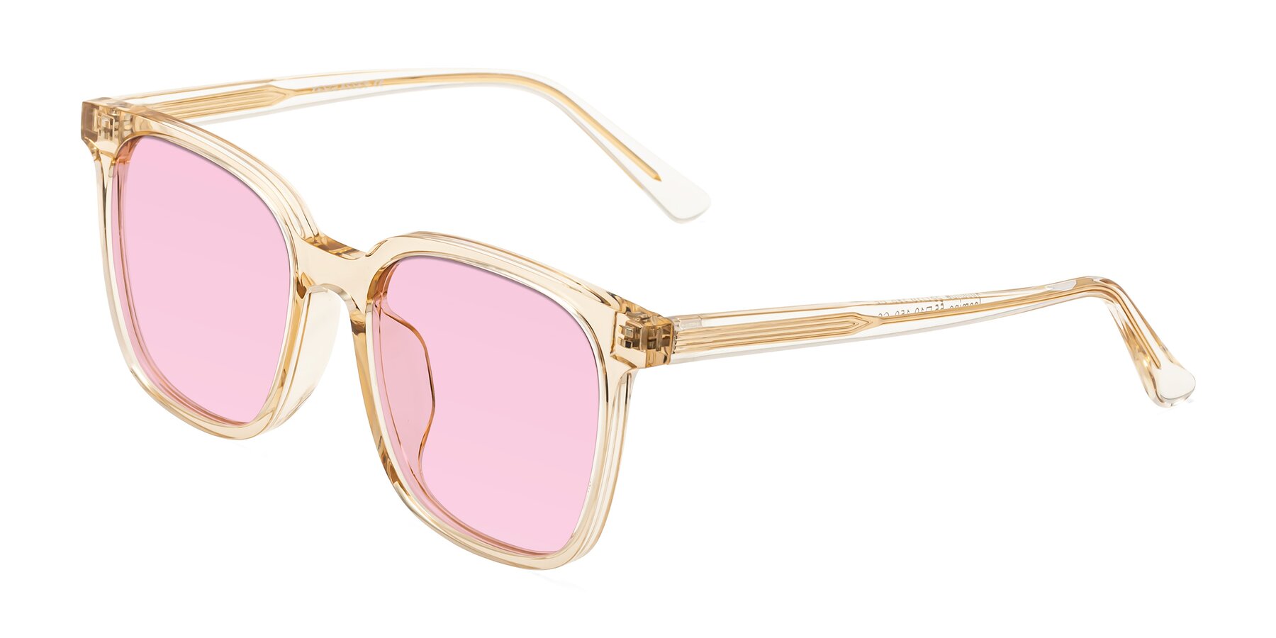 Angle of Jasmine in Champagne with Light Pink Tinted Lenses