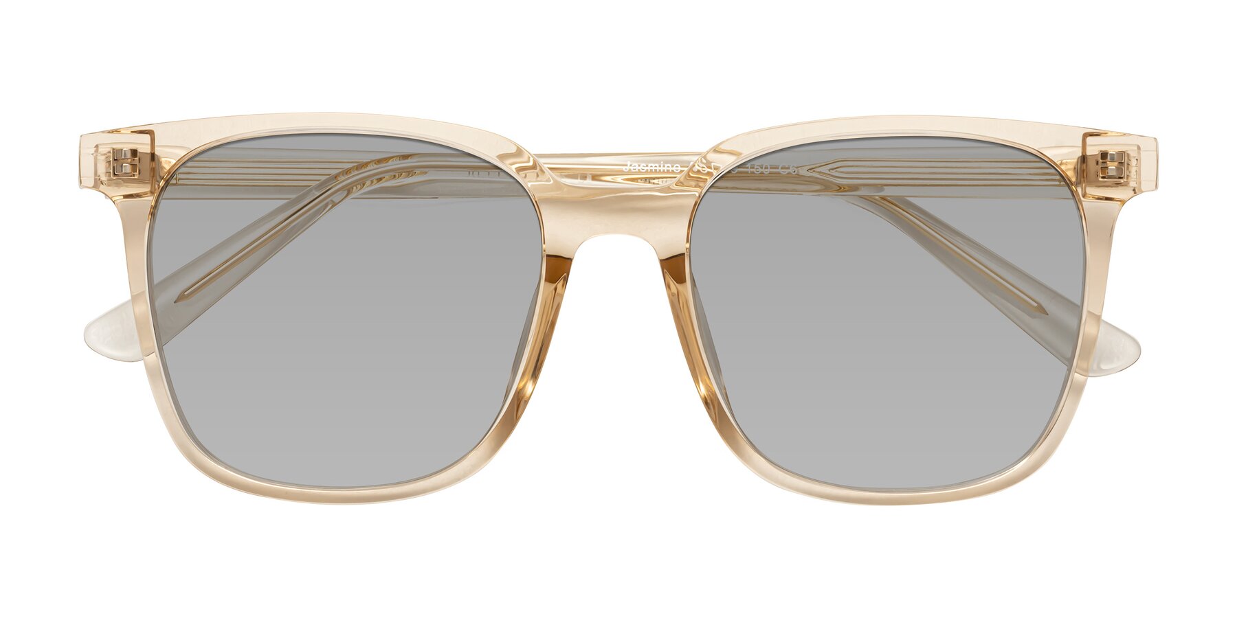 Folded Front of Jasmine in Champagne with Light Gray Tinted Lenses