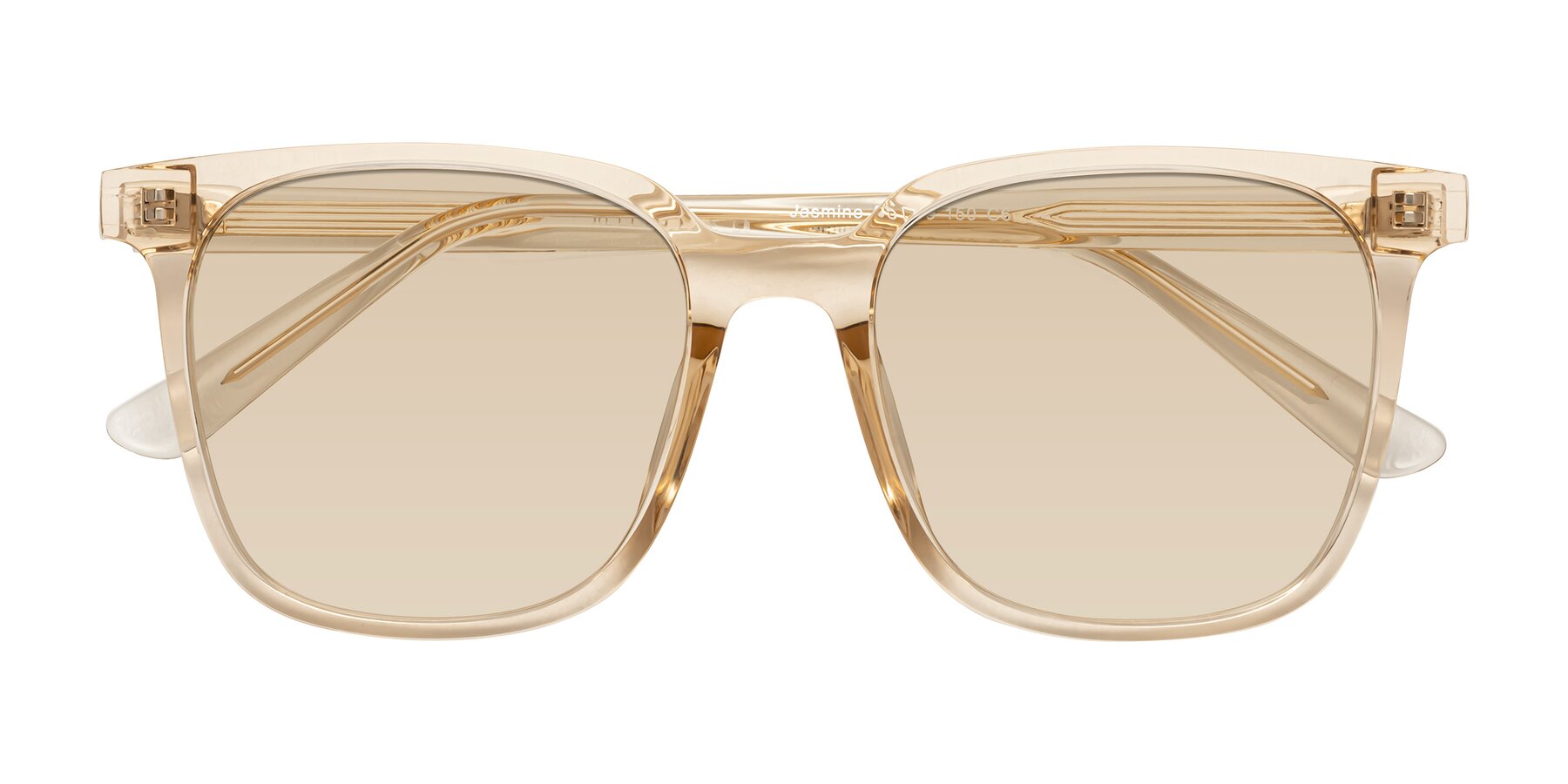 Folded Front of Jasmine in Champagne with Light Brown Tinted Lenses