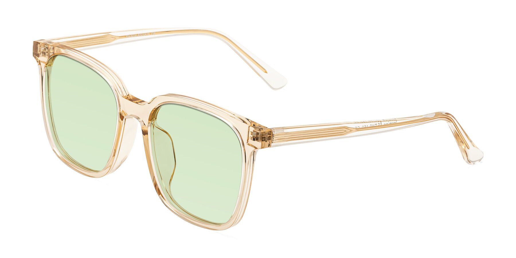 Angle of Jasmine in Champagne with Light Green Tinted Lenses