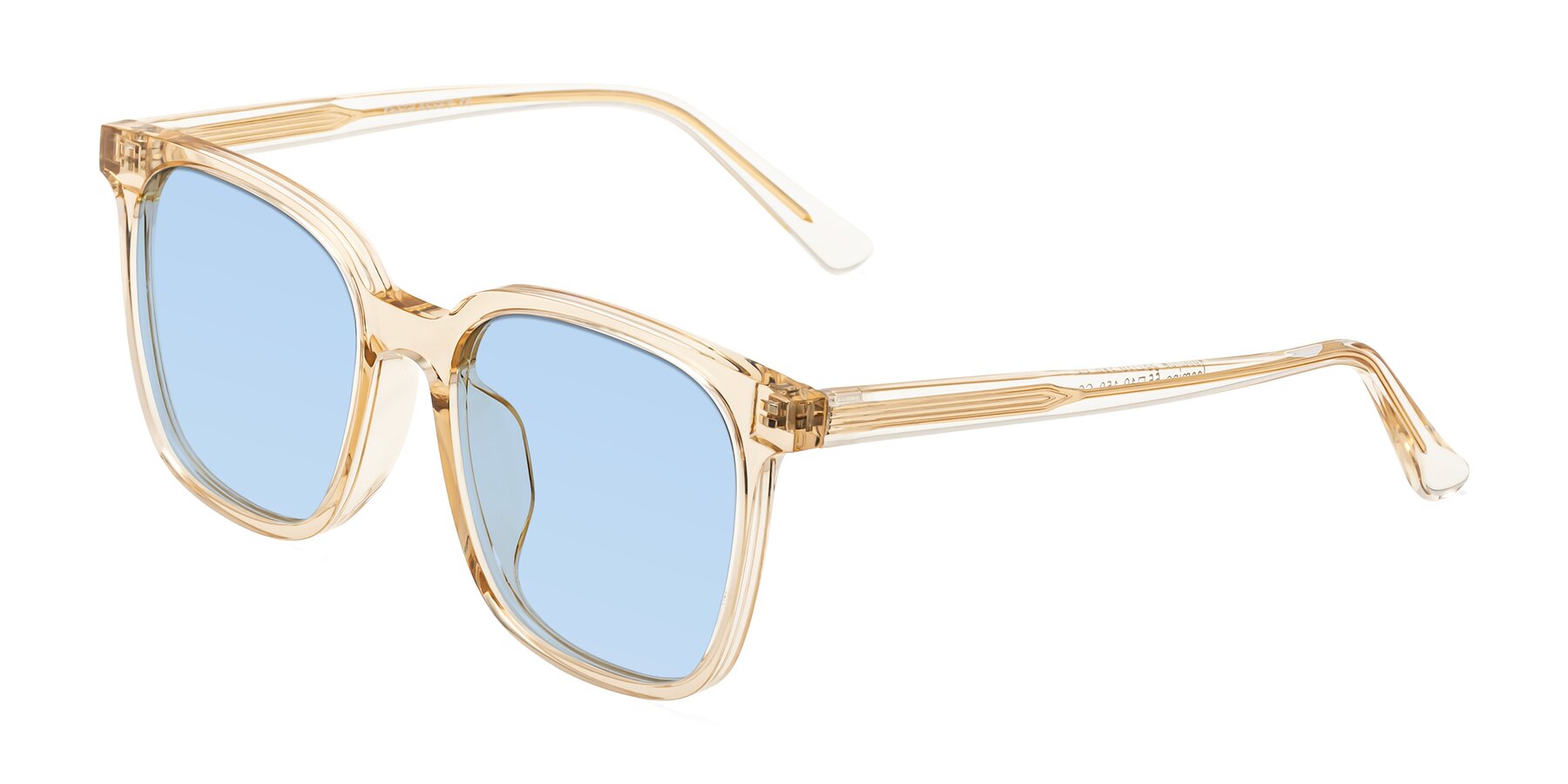 Angle of Jasmine in Champagne with Light Blue Tinted Lenses