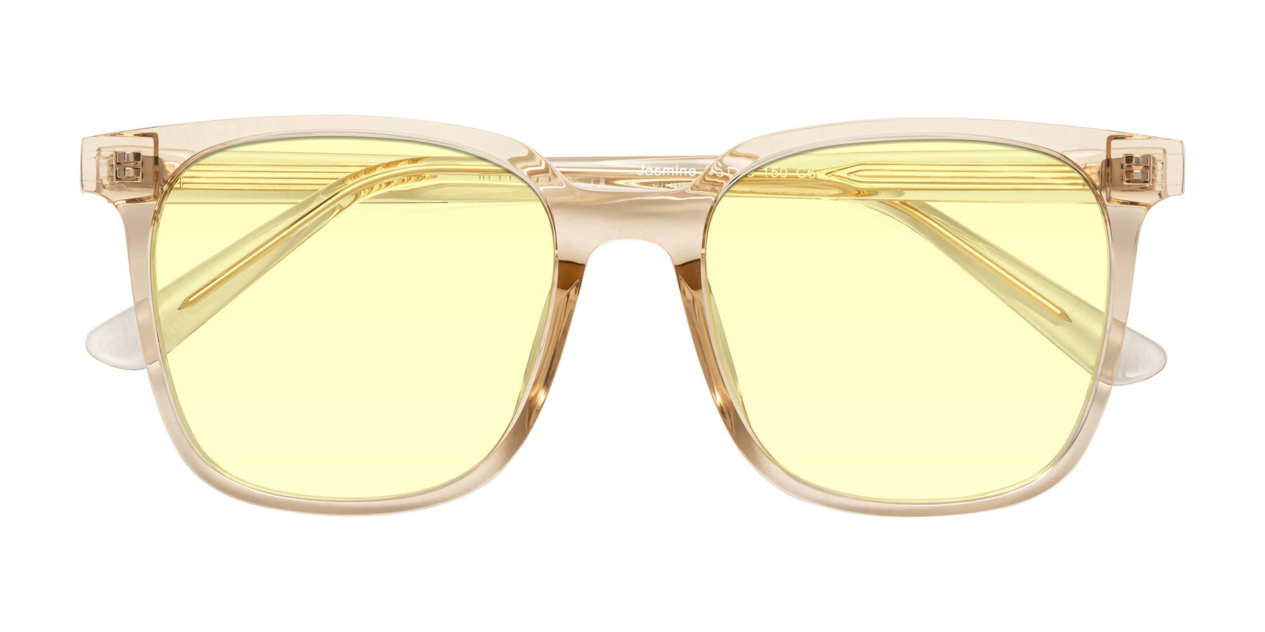 Folded Front of Jasmine in Champagne with Light Yellow Tinted Lenses