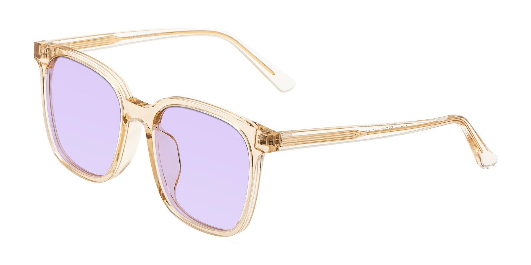 Angle of Jasmine in Champagne with Light Purple Tinted Lenses