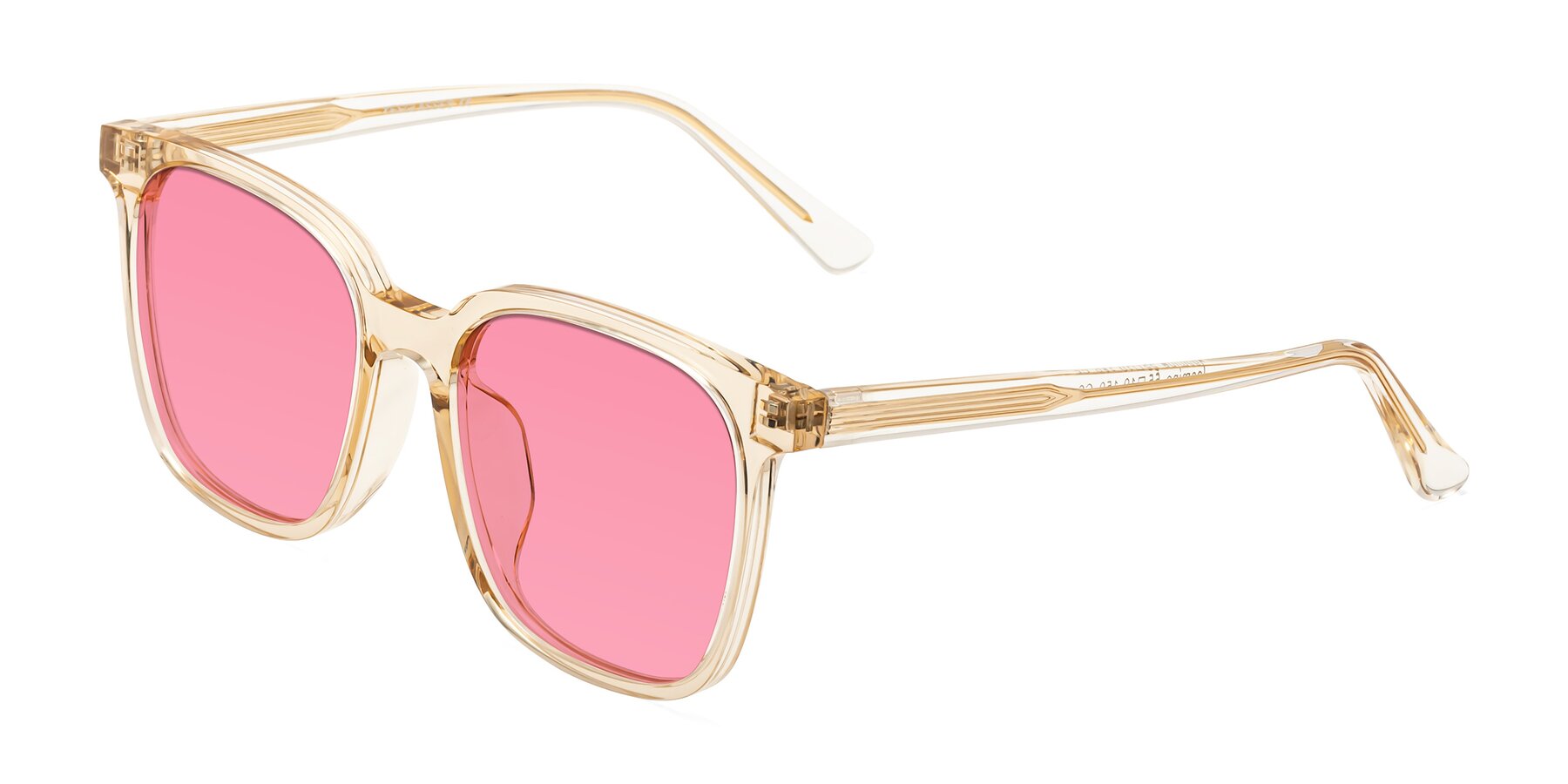 Angle of Jasmine in Champagne with Pink Tinted Lenses