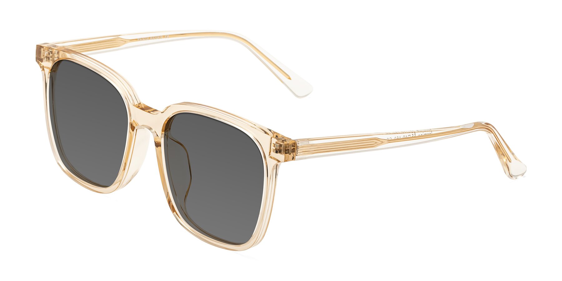 Angle of Jasmine in Champagne with Medium Gray Tinted Lenses