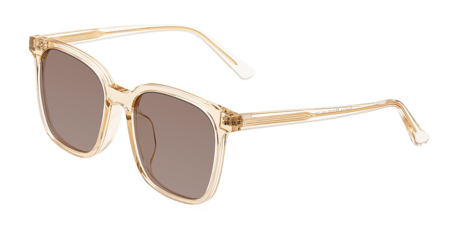 Angle of Jasmine in Champagne with Medium Brown Tinted Lenses