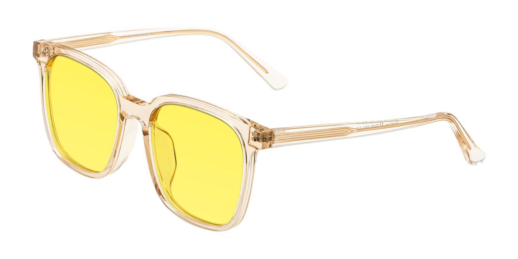 Angle of Jasmine in Champagne with Medium Yellow Tinted Lenses