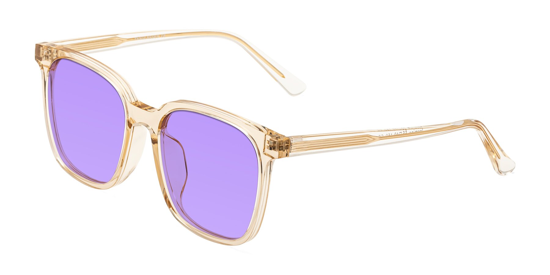 Angle of Jasmine in Champagne with Medium Purple Tinted Lenses