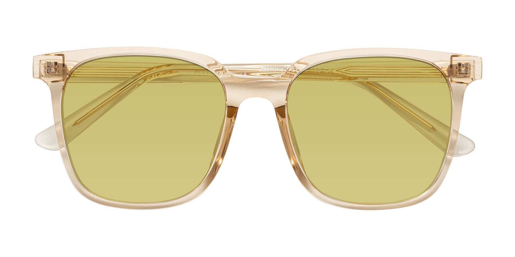 Folded Front of Jasmine in Champagne with Medium Champagne Tinted Lenses