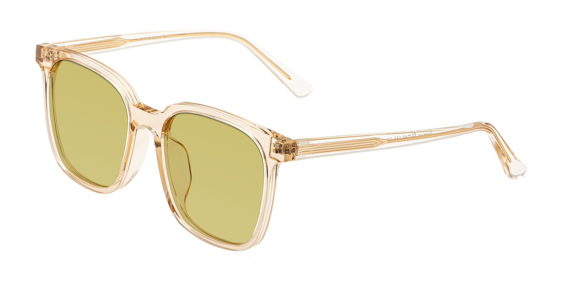 Angle of Jasmine in Champagne with Medium Champagne Tinted Lenses