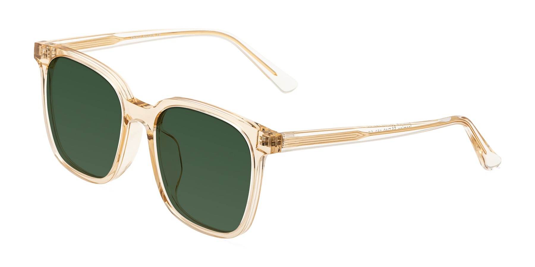 Angle of Jasmine in Champagne with Green Tinted Lenses