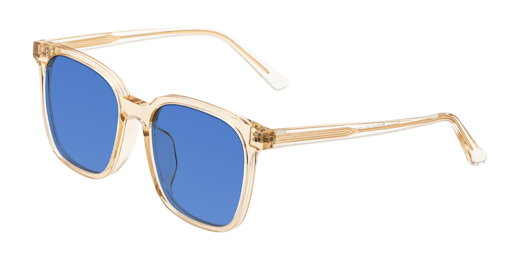 Angle of Jasmine in Champagne with Blue Tinted Lenses