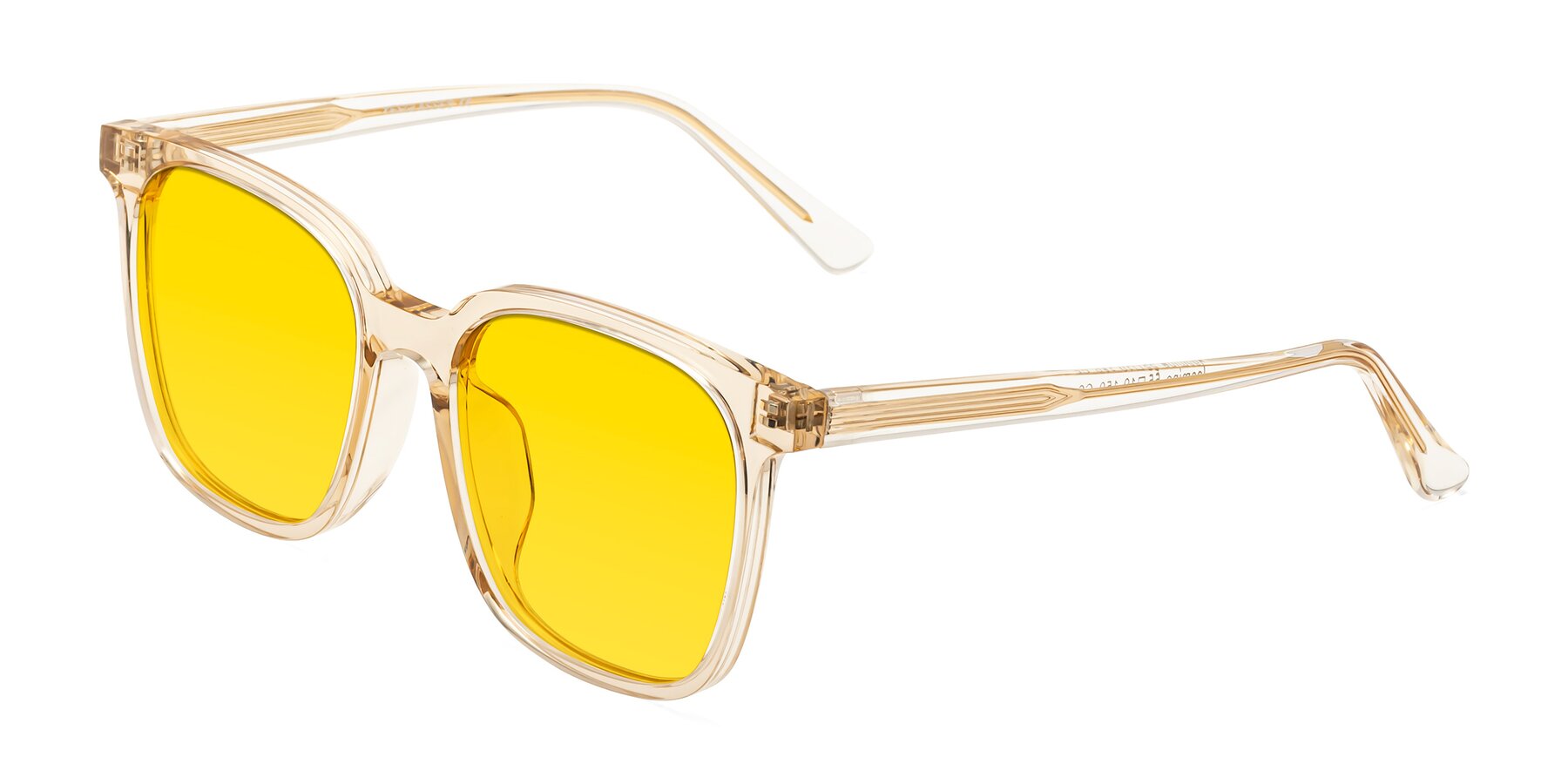 Angle of Jasmine in Champagne with Yellow Tinted Lenses