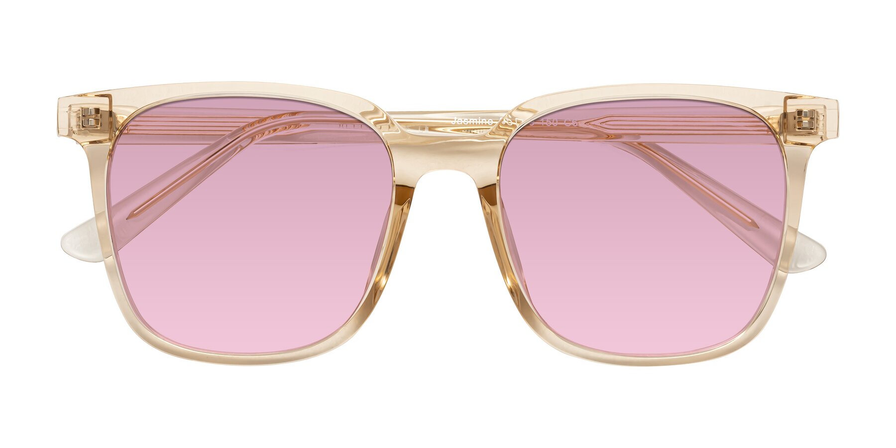 Folded Front of Jasmine in Champagne with Light Wine Tinted Lenses