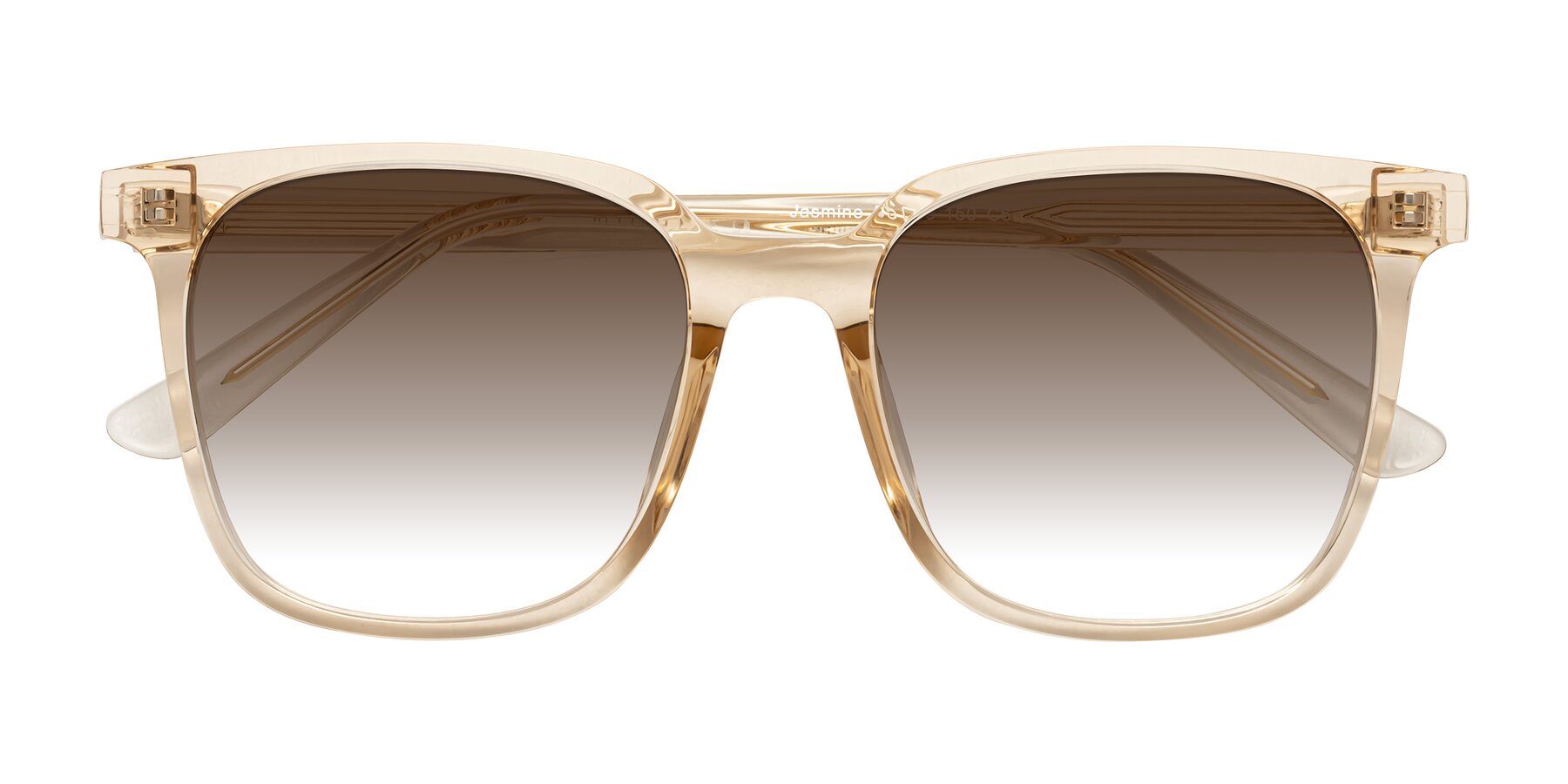 Folded Front of Jasmine in Champagne with Brown Gradient Lenses