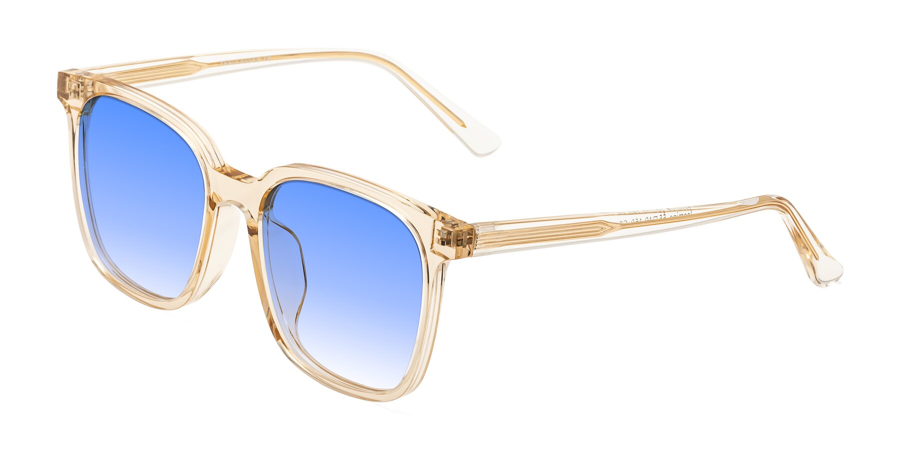Angle of Jasmine in Champagne with Blue Gradient Lenses