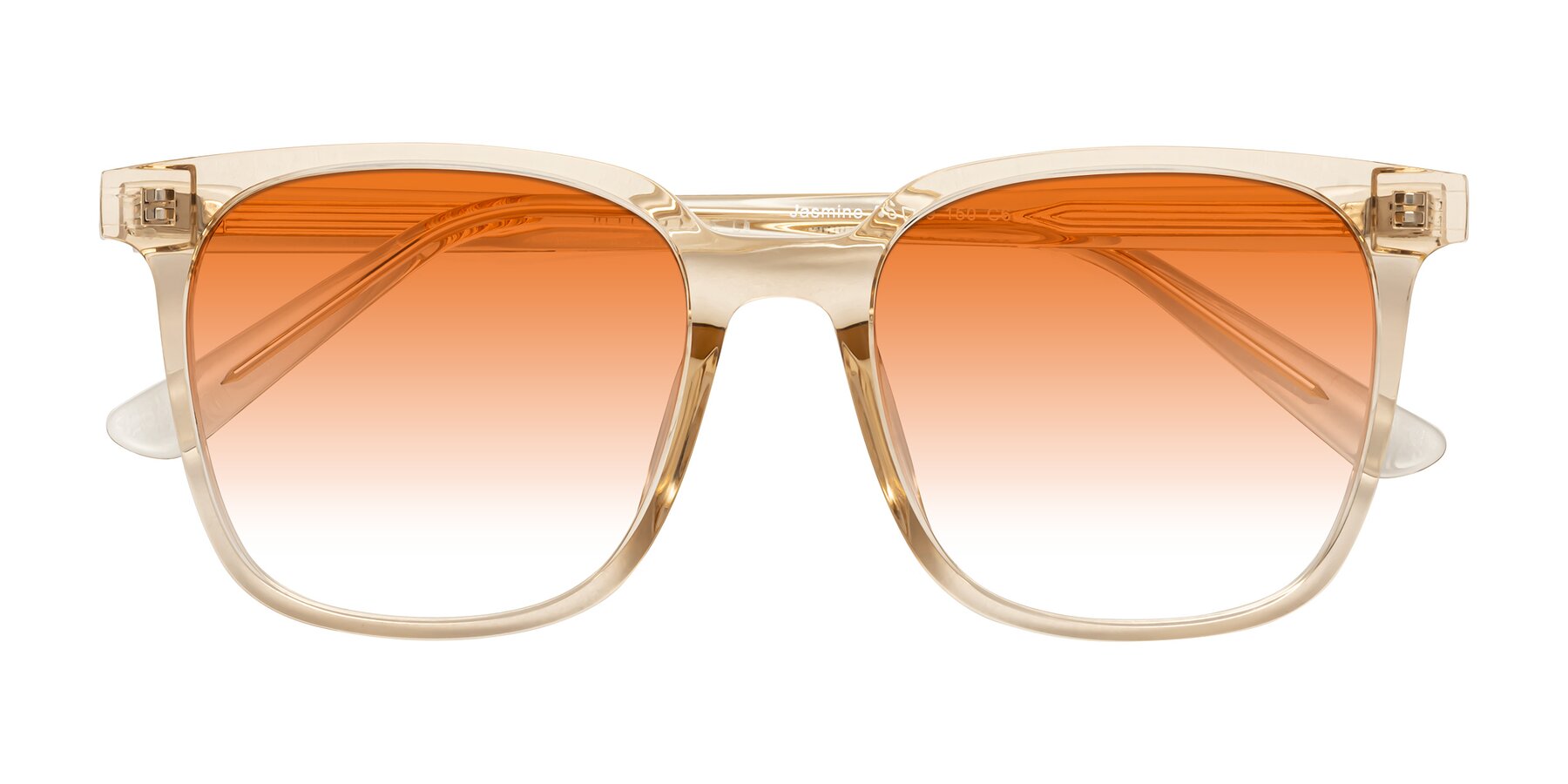 Folded Front of Jasmine in Champagne with Orange Gradient Lenses