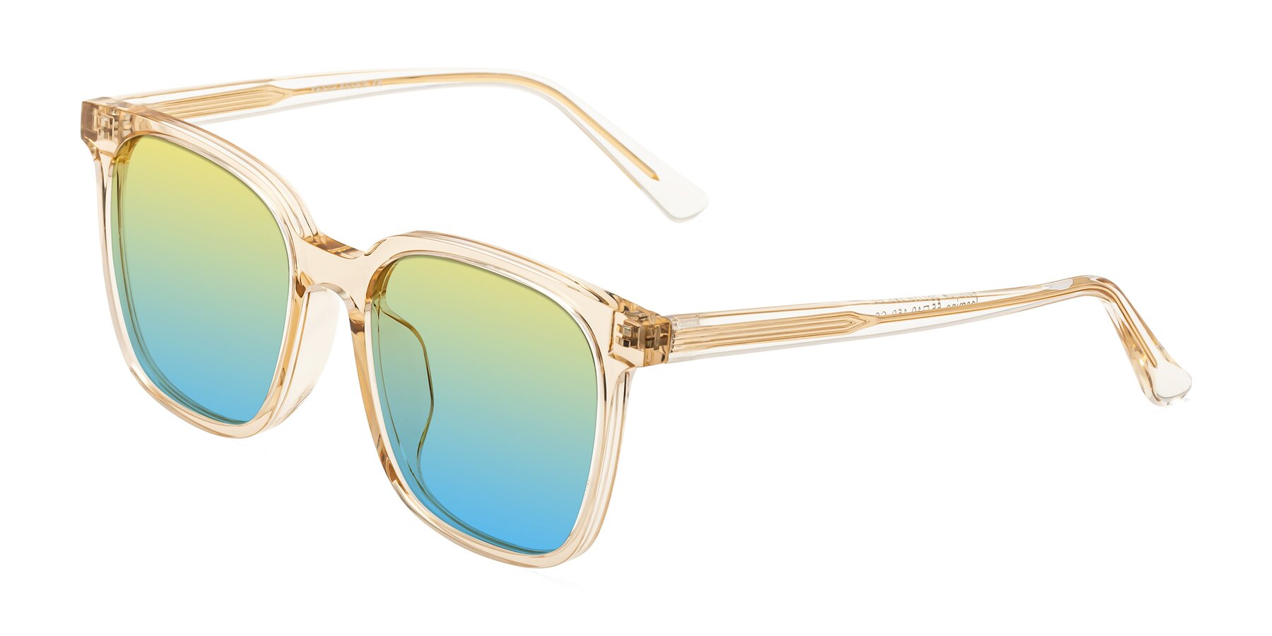 Angle of Jasmine in Champagne with Yellow / Blue Gradient Lenses