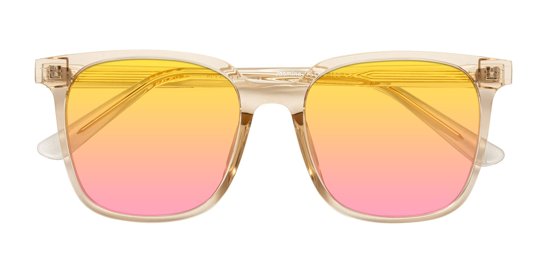 Folded Front of Jasmine in Champagne with Yellow / Pink Gradient Lenses