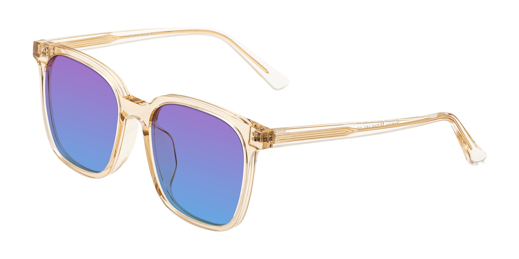 Angle of Jasmine in Champagne with Purple / Blue Gradient Lenses