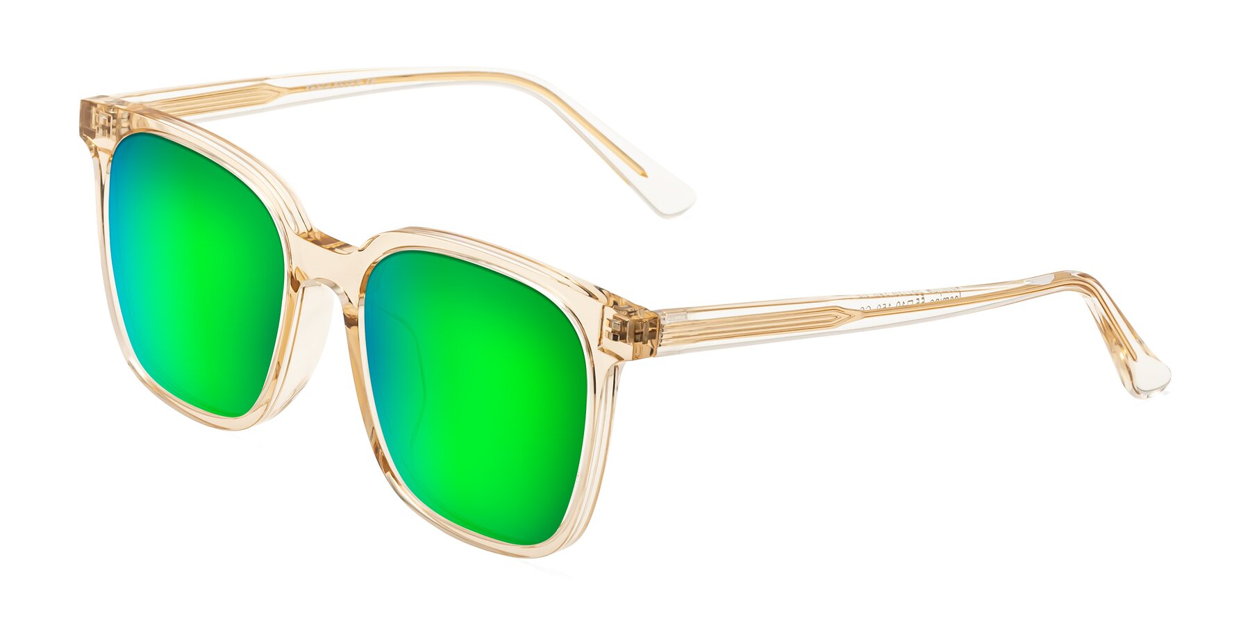 Angle of Jasmine in Champagne with Green Mirrored Lenses