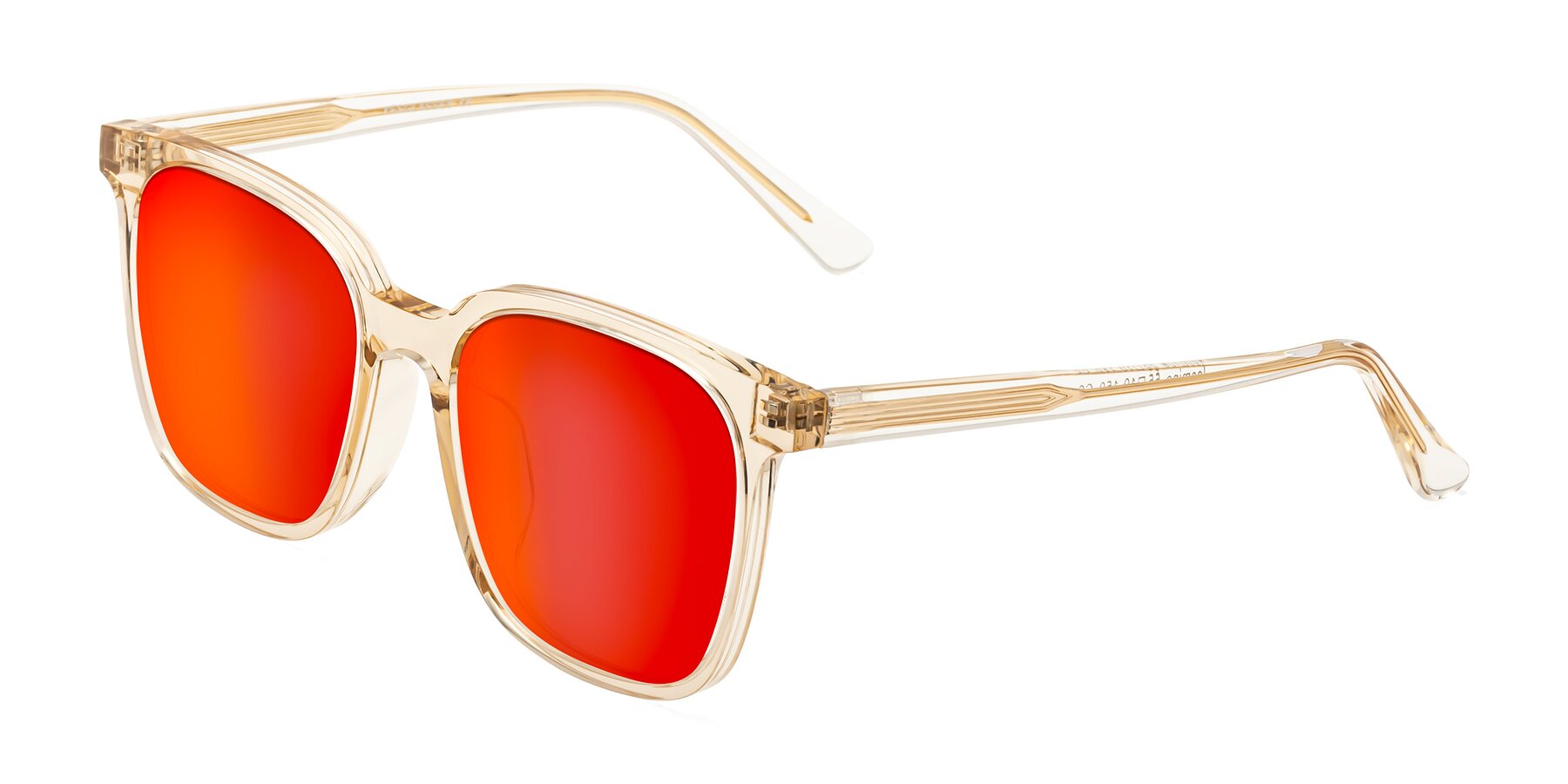 Angle of Jasmine in Champagne with Red Gold Mirrored Lenses