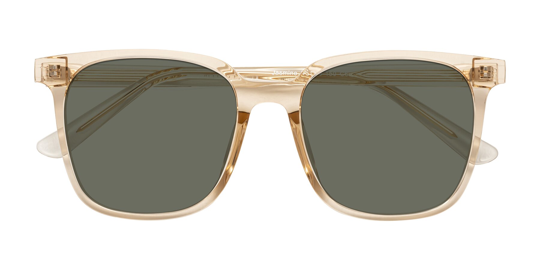 Folded Front of Jasmine in Champagne with Gray Polarized Lenses