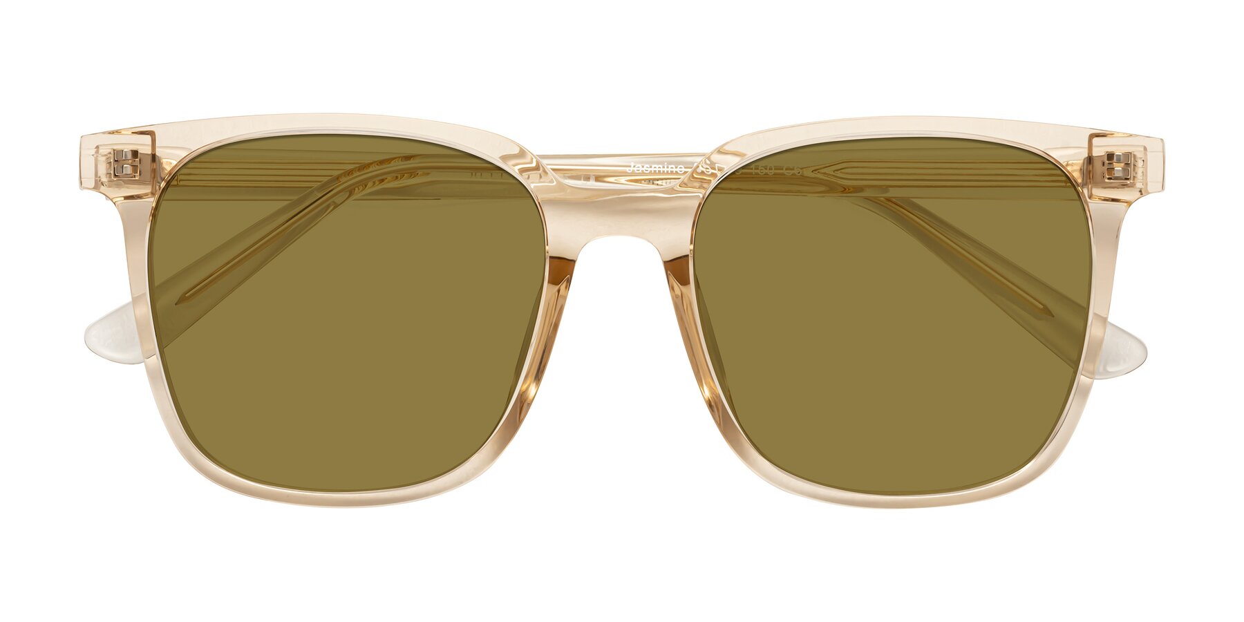 Folded Front of Jasmine in Champagne with Brown Polarized Lenses