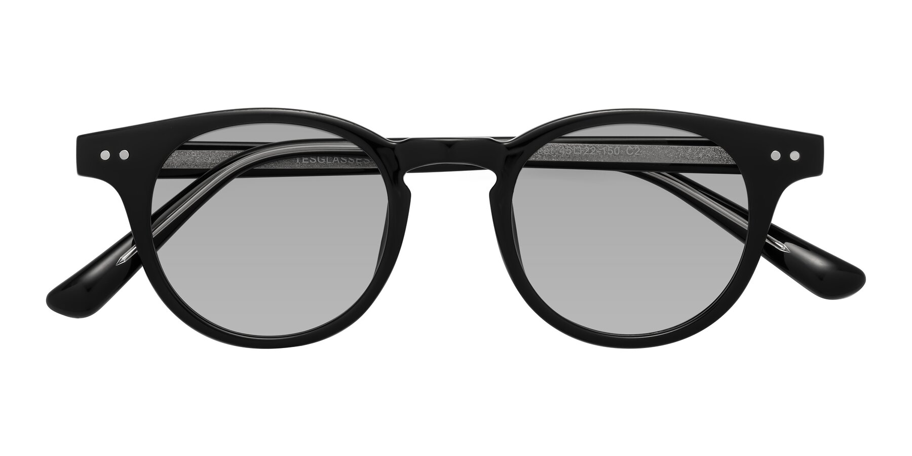 Folded Front of Sweet in Black with Light Gray Tinted Lenses