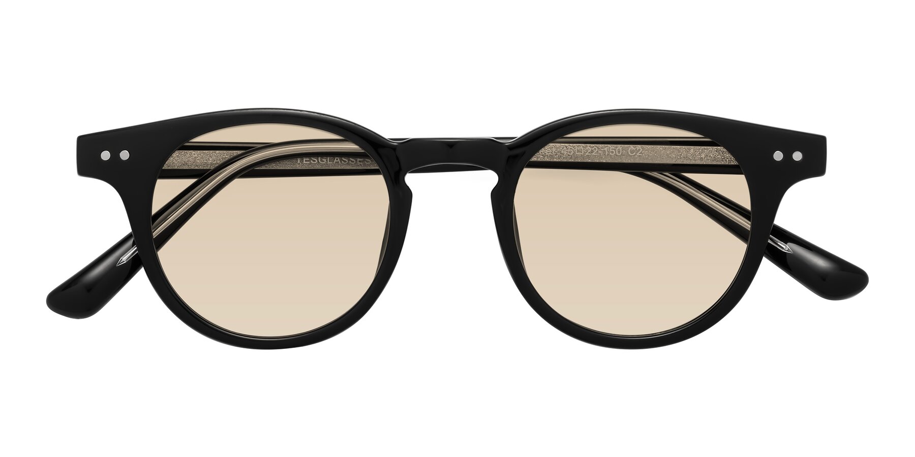 Folded Front of Sweet in Black with Light Brown Tinted Lenses