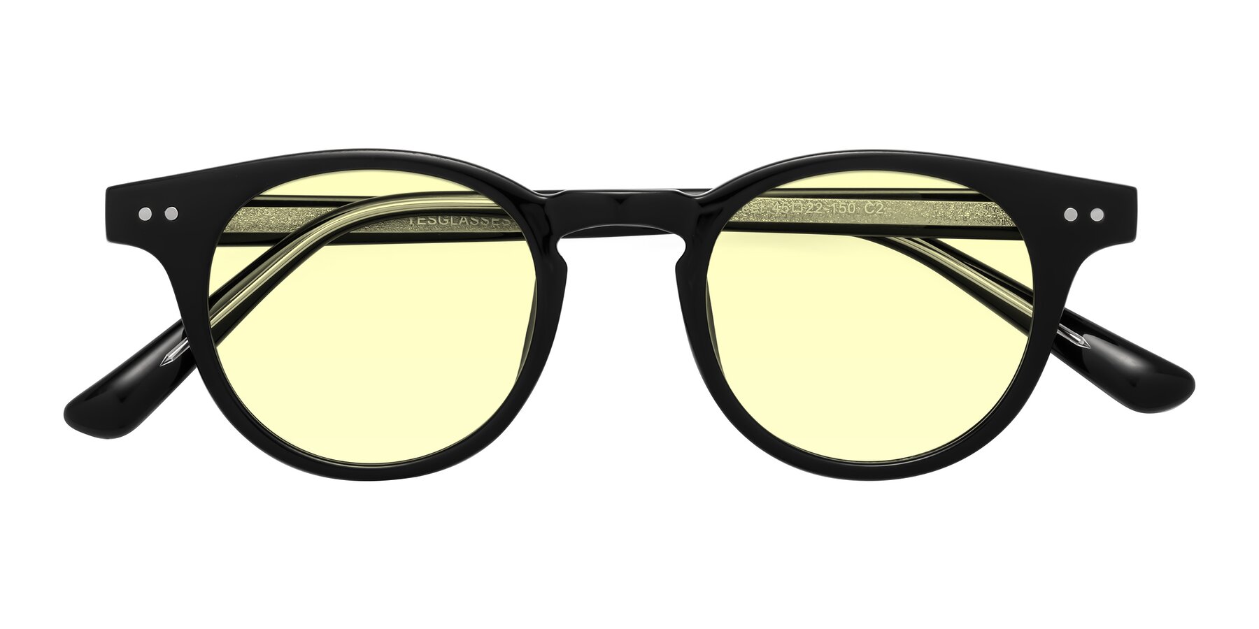 Folded Front of Sweet in Black with Light Yellow Tinted Lenses
