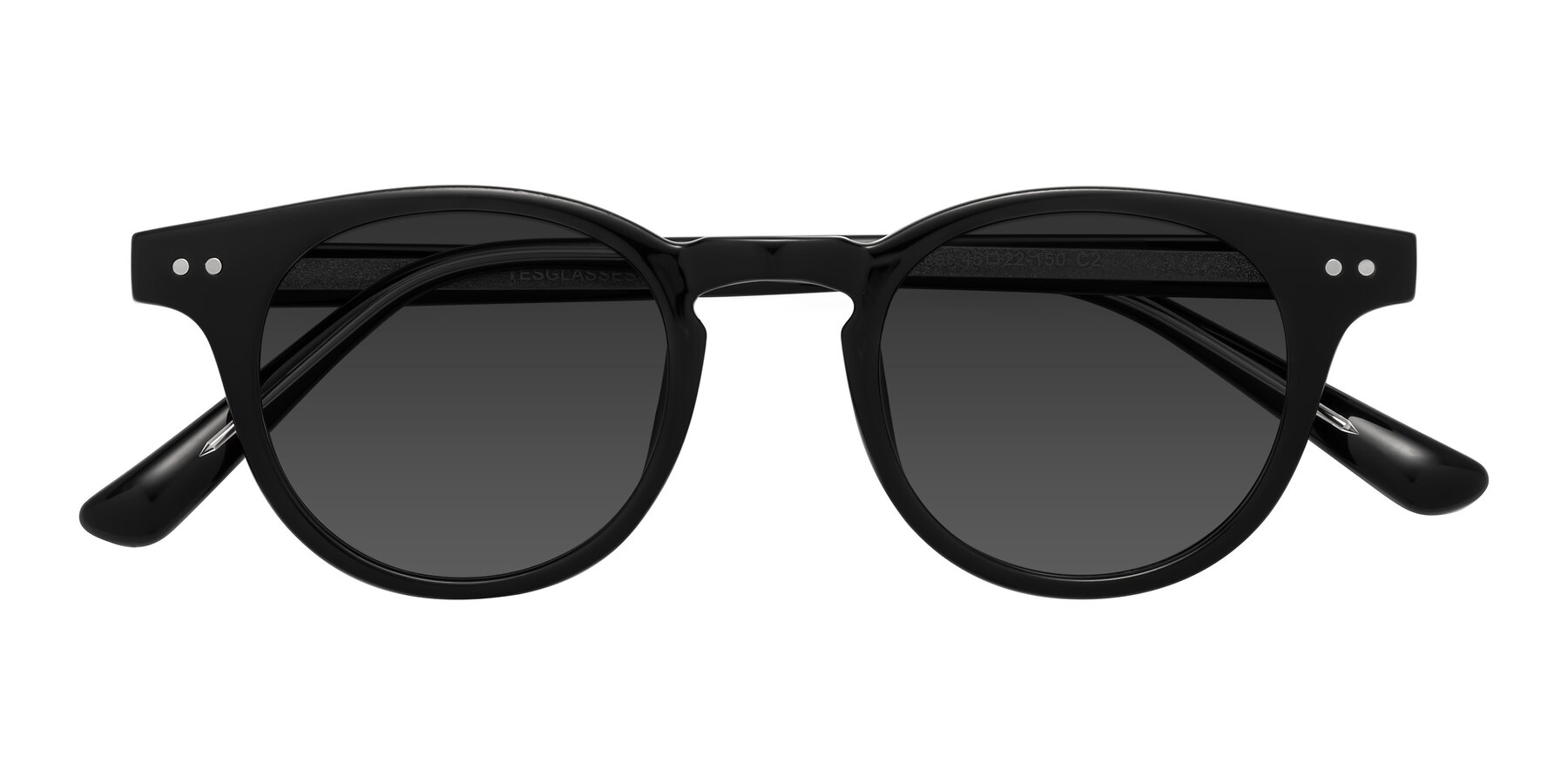 Folded Front of Sweet in Black with Gray Tinted Lenses