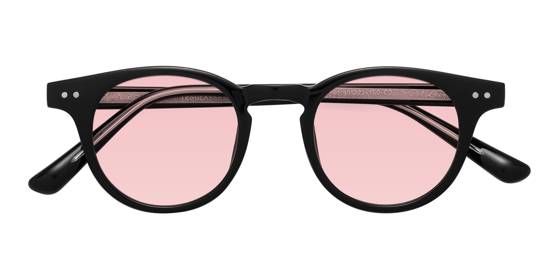 Folded Front of Sweet in Black with Light Garnet Tinted Lenses