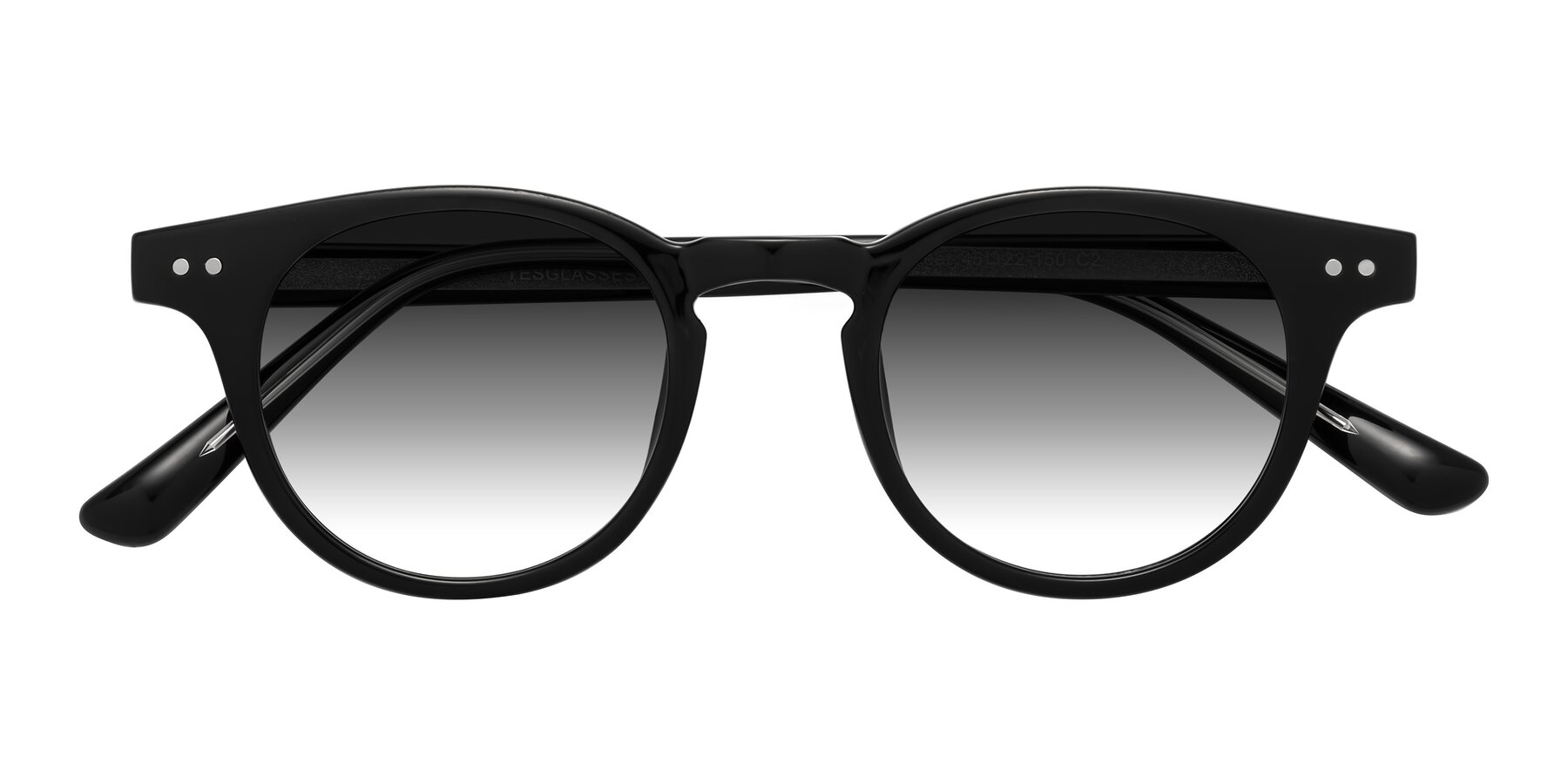 Folded Front of Sweet in Black with Gray Gradient Lenses