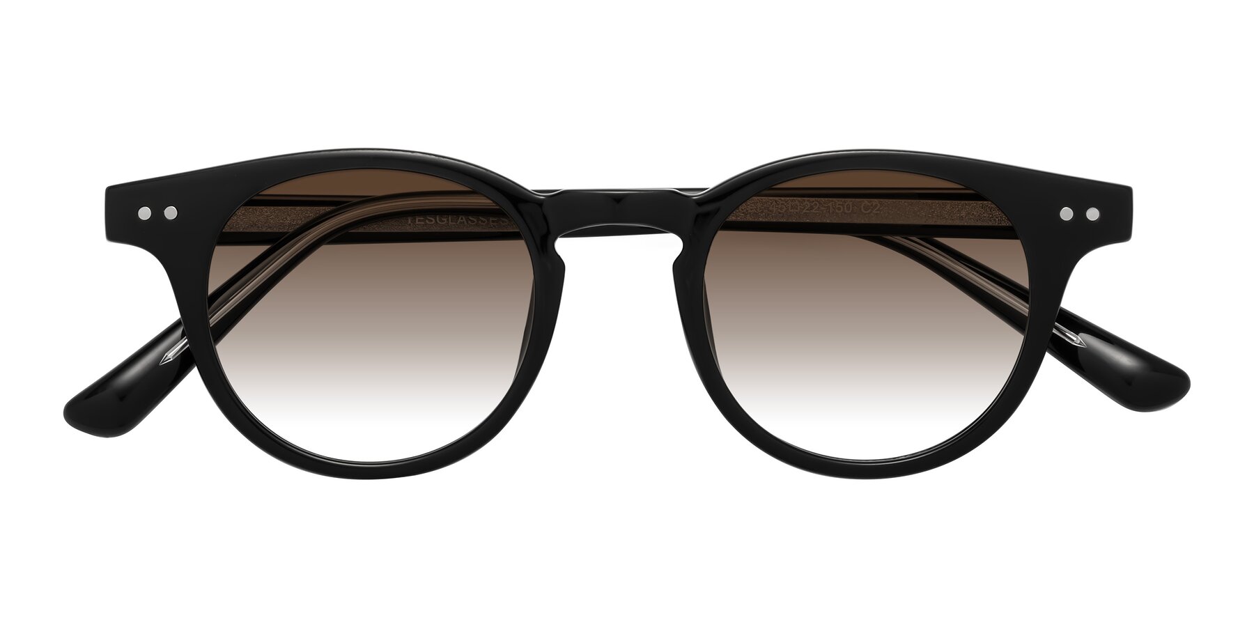 Folded Front of Sweet in Black with Brown Gradient Lenses