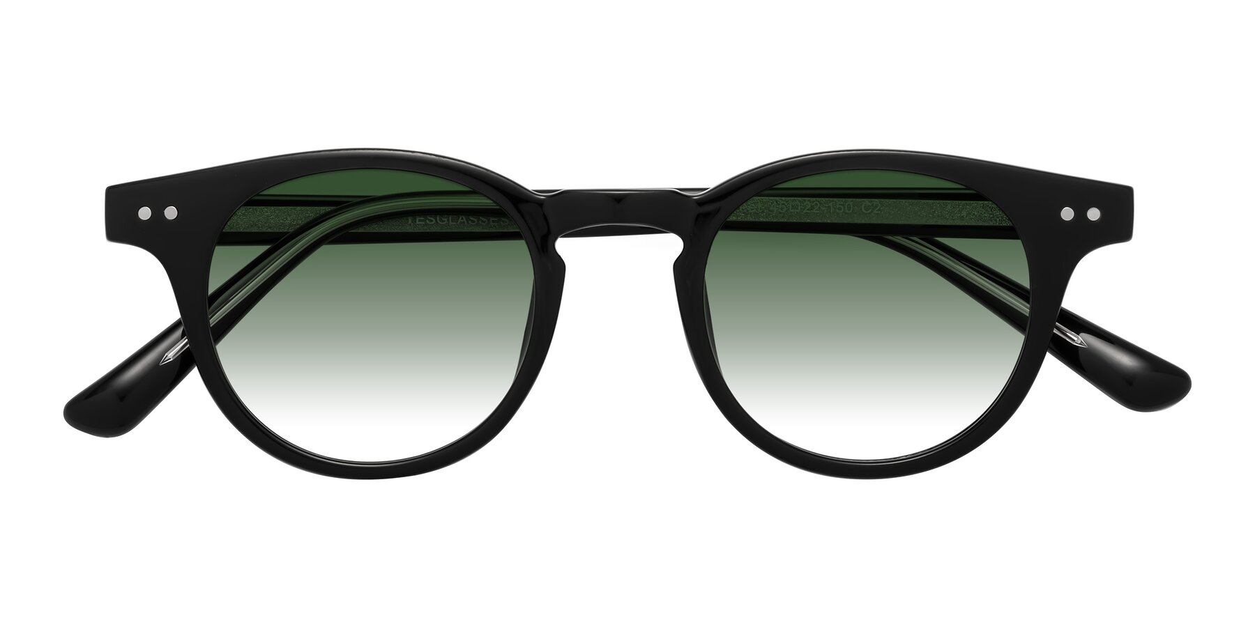 Folded Front of Sweet in Black with Green Gradient Lenses