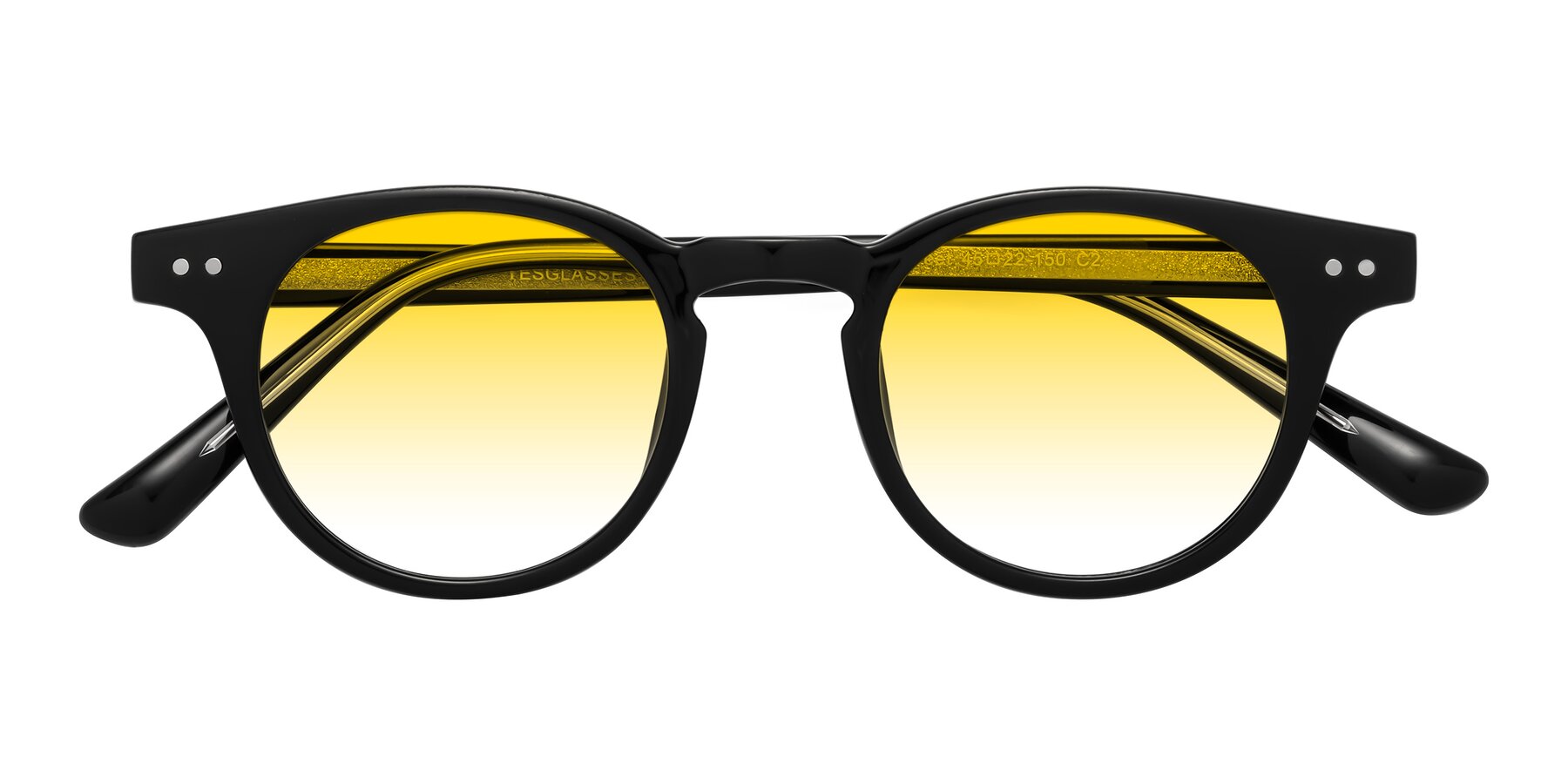 Folded Front of Sweet in Black with Yellow Gradient Lenses