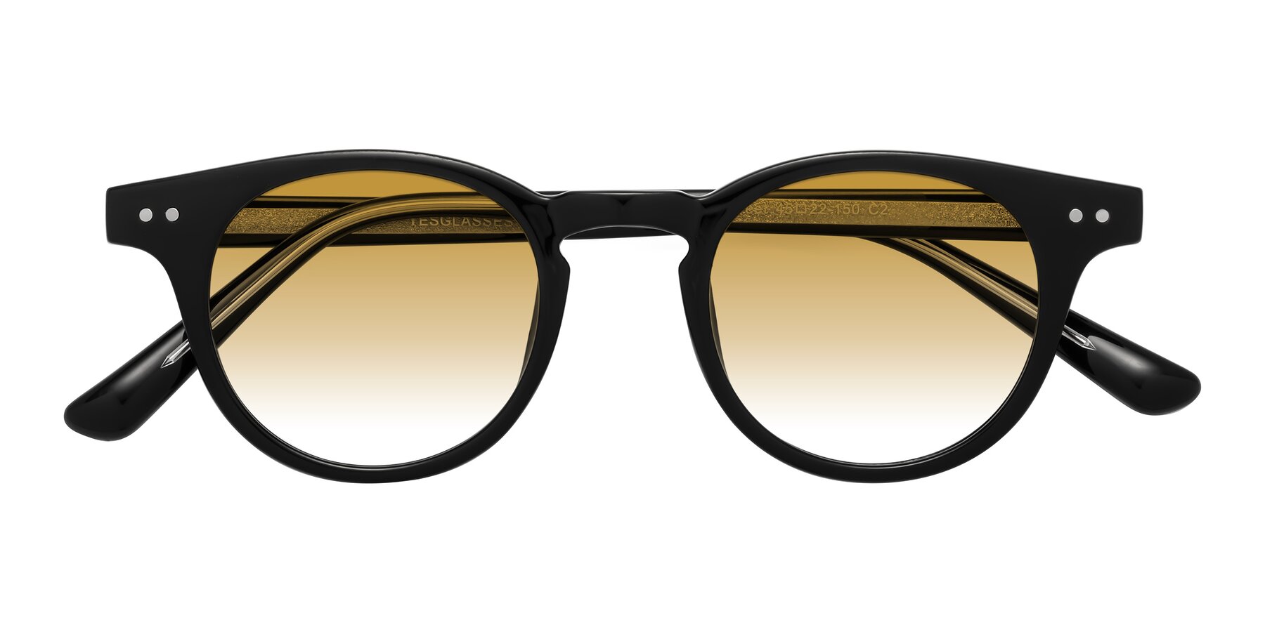 Folded Front of Sweet in Black with Champagne Gradient Lenses