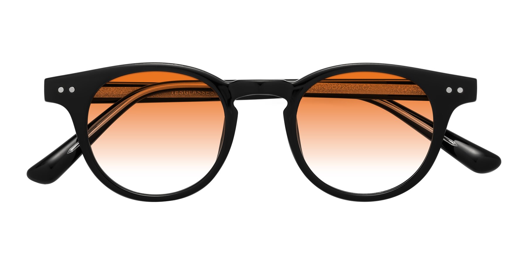 Folded Front of Sweet in Black with Orange Gradient Lenses