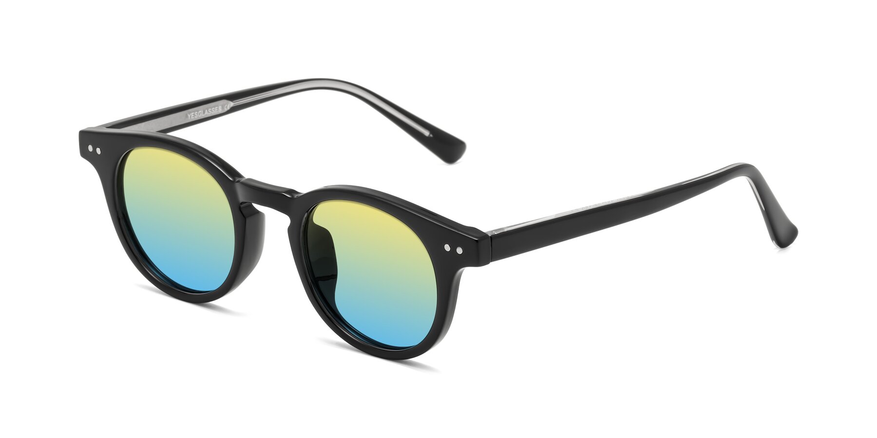 Angle of Sweet in Black with Yellow / Blue Gradient Lenses