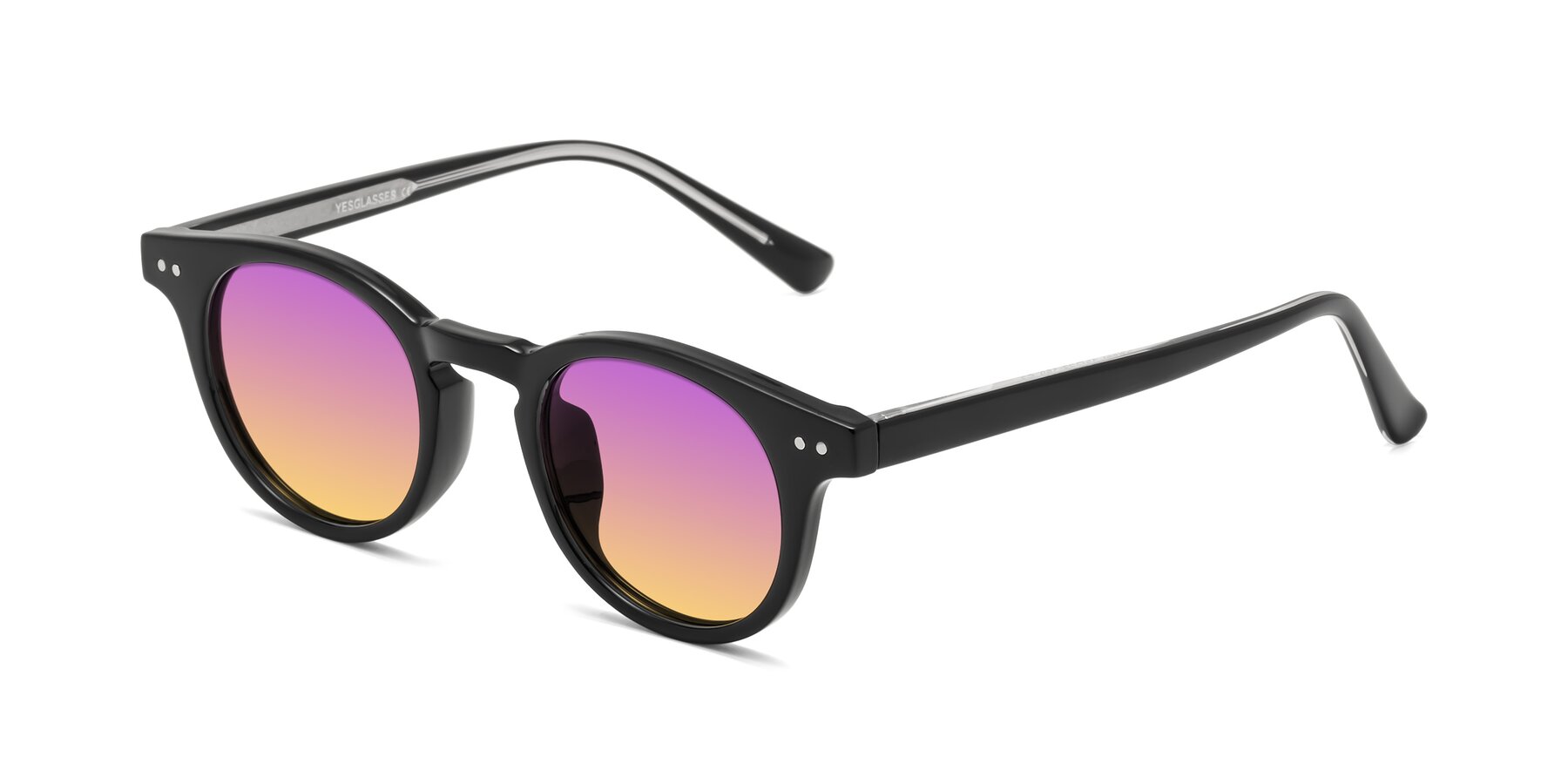 Angle of Sweet in Black with Purple / Yellow Gradient Lenses